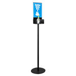 DEFLECTO HAND SANITISER DISPLAY STAND SINGLE A4 15M BLACKCLEAR