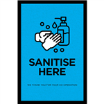 MATTEK ABSORBENT SANITISE HERE MAT 600 X 900MM BLUE