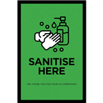 MATTEK ABSORBENT SANITISE HERE MAT 600 X 900MM GREEN BLACK