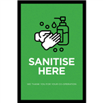 MATTEK ABSORBENT SANITISE HERE MAT 600 X 900MM GREEN WHITE