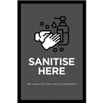 MATTEK ABSORBENT SANITISE HERE MAT 800 X 1200MM GREY