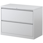 STEELCO LATERAL FILING CABINET 2 DRAWER 710 X 915 X 463MM WHITE SATIN