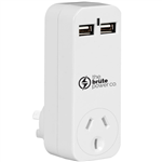 THE BRUTE POWER CO ADAPTOR 1 OUTLET WITH 2 USB PORTS