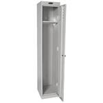 STEELCO PERSONNEL LOCKER 1 DOOR BANK OF 2 305MM SILVER GREY