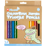 MICADOR JR COLOURUSH JUMBO TRIANGLE PENCILS ASSORTED PACK 12