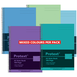 PROTEXT NOTE BOOK 8MM FEINT RULED 55GSM 100 PAGE A5 ASSORTED