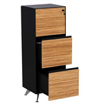 NOVARA FILING CABINET 3 DRAWER 487 X 425 X 1316MM ZEBRANO TIMBER VENEER
