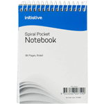 INITIATIVE SPIRAL NOTEBOOK POCKET TOP BOUND 96 PAGE 112 X 77MM