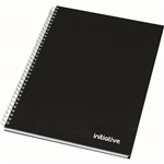 INITIATIVE TWINWIRE NOTEBOOK HARD COVER 160 PAGE A4 BLACK