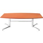 OM BOARDROOM TABLE BOAT SHAPED 2400 X 1200MM CHERRYCHROME