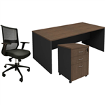 OM PREMIER DESK PACKAGE REGAL WALNUTCHARCOAL
