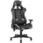 ROMA GAMING CHAIR HIGH BACK ARMS PU BLACKGREY VELVET