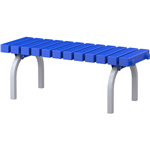 ABS BENCH SEAT PLASTIC WITH STAINLESS STEEL FRAME 450 X 1200 X 400 NAVY BLUE