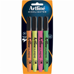 ARTLINE SUPREME ANTIMICROBIAL HIGHLIGHTER CHISEL ASSORTED PACK 4