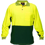 PRIME MOVER HV213 HIVIS POLO SHIRT COTTON BACKED 2TONE