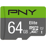 PNY ELITE U1 CLASS 10 MICRO SD FLASH MEMORY CARD 64GB