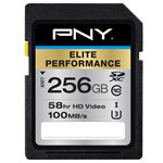 PNY ELITE PERFORMANCE U3 CLASS 10 U3 SDXC FLASH MEMORY CARD 256GB