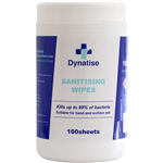 DYNATISE HAND SANITISER AND SURFACE WIPES TUB 100