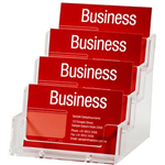 ESSELTE BUSINESS CARD HOLDER LANDSCAPE 4 TIER CLEAR