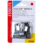 ESSELTE NALCLIP REFILLS MEDIUM SILVER PACK 50