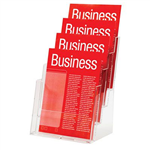 ESSELTE BROCHURE HOLDER FREE STANDING 4 TIER A4 CLEAR