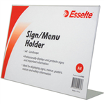 ESSELTE SIGN  MENU HOLDER SLANTED LANDSCAPE A4 CLEAR
