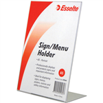 ESSELTE SIGN  MENU HOLDER SLANTED PORTRAIT A5 CLEAR