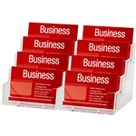 ESSELTE BUSINESS CARD HOLDER LANDSCAPE 4 TIER 8 POCKET CLEAR