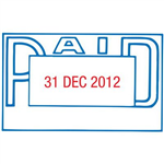 XSTAMPER 66205 MULTI DATER SELFINKING MESSAGE STAMP PAID 54 X 34MM BLUERED