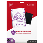 GBC IBICO BINDING COVER LEATHERGRAIN 300GSM A4 BLACK PACK 25