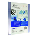 GBC IBICO BINDING COVER 200 MICRON A4 CLEAR PACK 25
