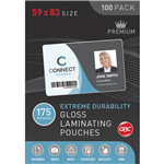 GBC LAMINATING POUCH 175 MICRON 59 X 83MM CLEAR PACK 100