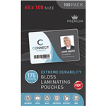GBC LAMINATING POUCH 175 MICRON 65 X 108MM CLEAR PACK 100