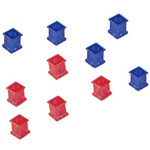 QUARTET EXTRA STRONG MAGNETS SQUARE REDBLUE PACK 10