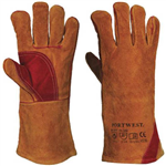 PORTWEST A530 REINFORCED WELDERS GAUNTLET BROWN XL