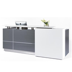 CALVIN RECEPTION COUNTER 2500 X 950 X 1150MM METALLIC GREY