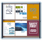 QUARTET ENCLOSED CORK BULLETIN BOARD 686 X 762MM SILVER