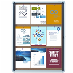 QUARTET ENCLOSED CORK BULLETIN BOARD 762 X 990MM SILVER