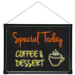 QUARTET LED WRITING BOARD WITH CHAIN 450 X 600MM BLACK