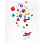 QUIETPRINT ACOUSTIC ART BY ROSS MORGAN LARGE COLOURED BLOCKS AND PLANE