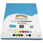 RAINBOW COVER PAPER 125GSM A3 BRIGHT BLUE PACK 100