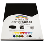 RAINBOW COVER PAPER 125GSM A3 BLACK PACK 100