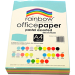 RAINBOW COLOURED A4 COPY PAPER 80GSM 500 SHEETS PASTEL ASSORTED