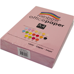 RAINBOW COLOURED A4 COPY PAPER 80GSM 500 SHEETS PINK