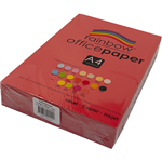 RAINBOW COLOURED A4 COPY PAPER 80GSM 500 SHEETS RED