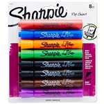 SHARPIE FLIP CHART MARKER BULLET BROAD 30MM ASSORTED PACK 8