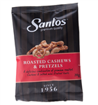 SANTOS ROASTED CASHEWS AND PRETZELS PORTION CONTROL 20G CARTON 150