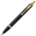 PARKER IM BALLPOINT PEN MEDIUM TIP BLUE INK GOLD TRIM BLACK