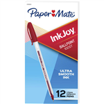 PAPERMATE INKJOY 100 BALLPOINT PENS MEDIUM RED BOX 12
