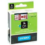 DYMO 45805 D1 LABELLING TAPE 19MM X 7M RED ON WHITE